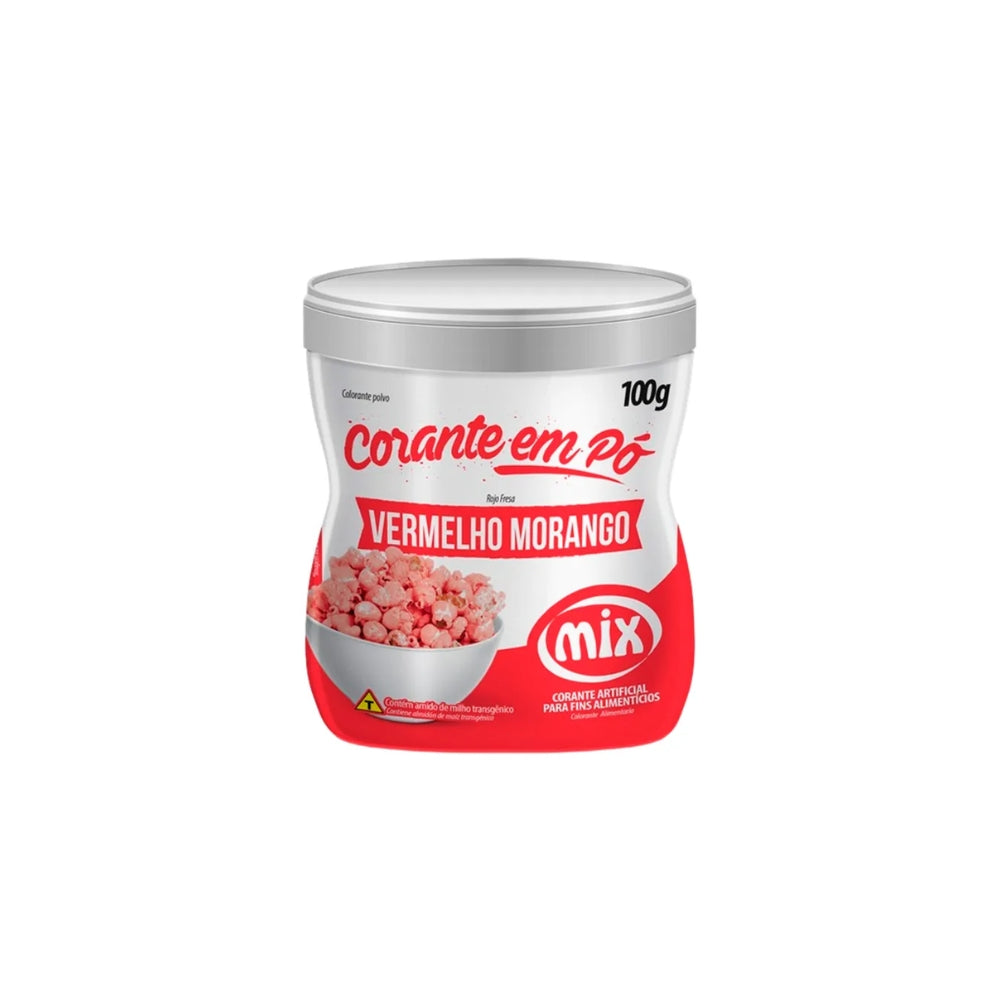 Corante em Pó 100g Vermelho Morango