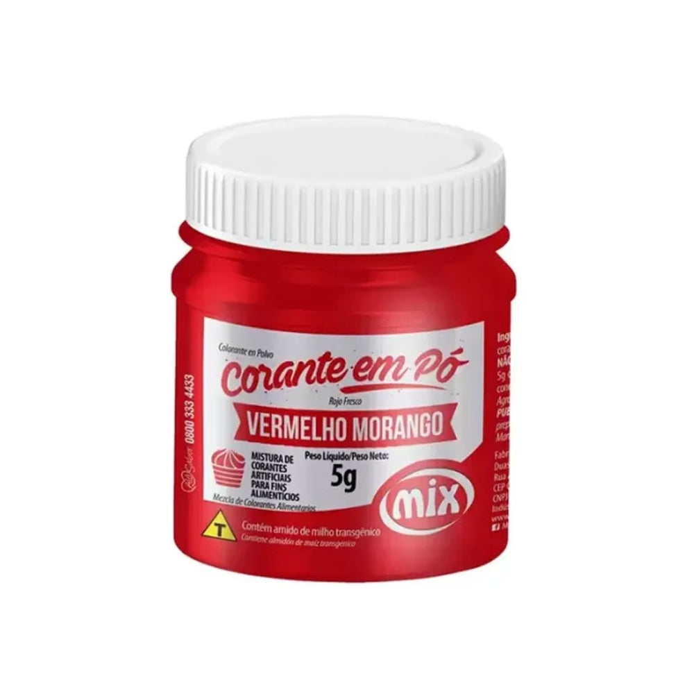 Corante em Pó 5g Vermelho Morango
