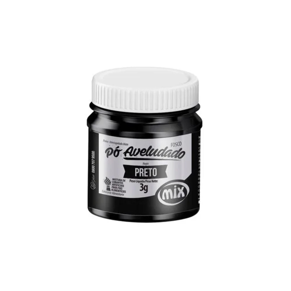 Corante Pó Aveludado 3g Preto Fosco