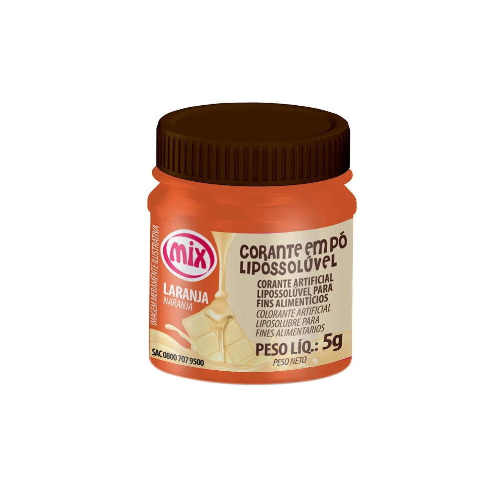 Corante Pó Lipossolúvel 5g Laranja Mix