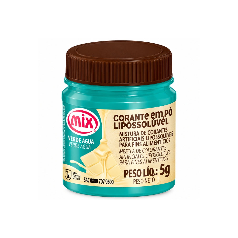 Corante Pó Lipossolúvel 5g Verde Água Mix
