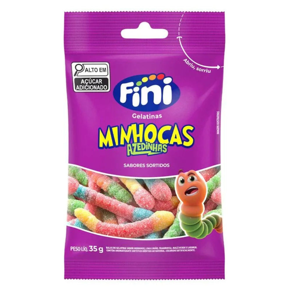 Bala de Gelatina Minhocas Citricas 35g