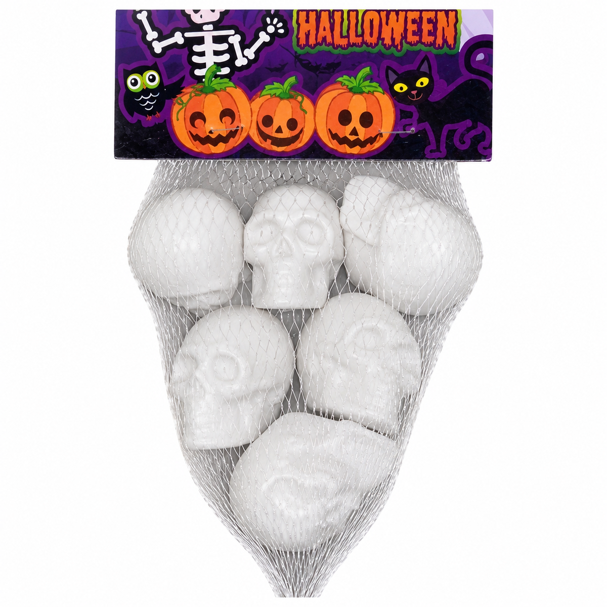 Kit Halloween Mini Crânio Branco C/6