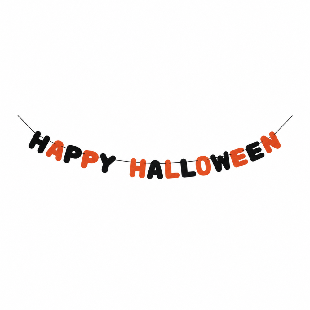 Varal de EVA Vermelho e Preto - Happy Halloween