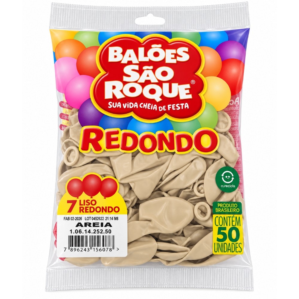 Balão Sao Roque Red Número 7 Areia C/50