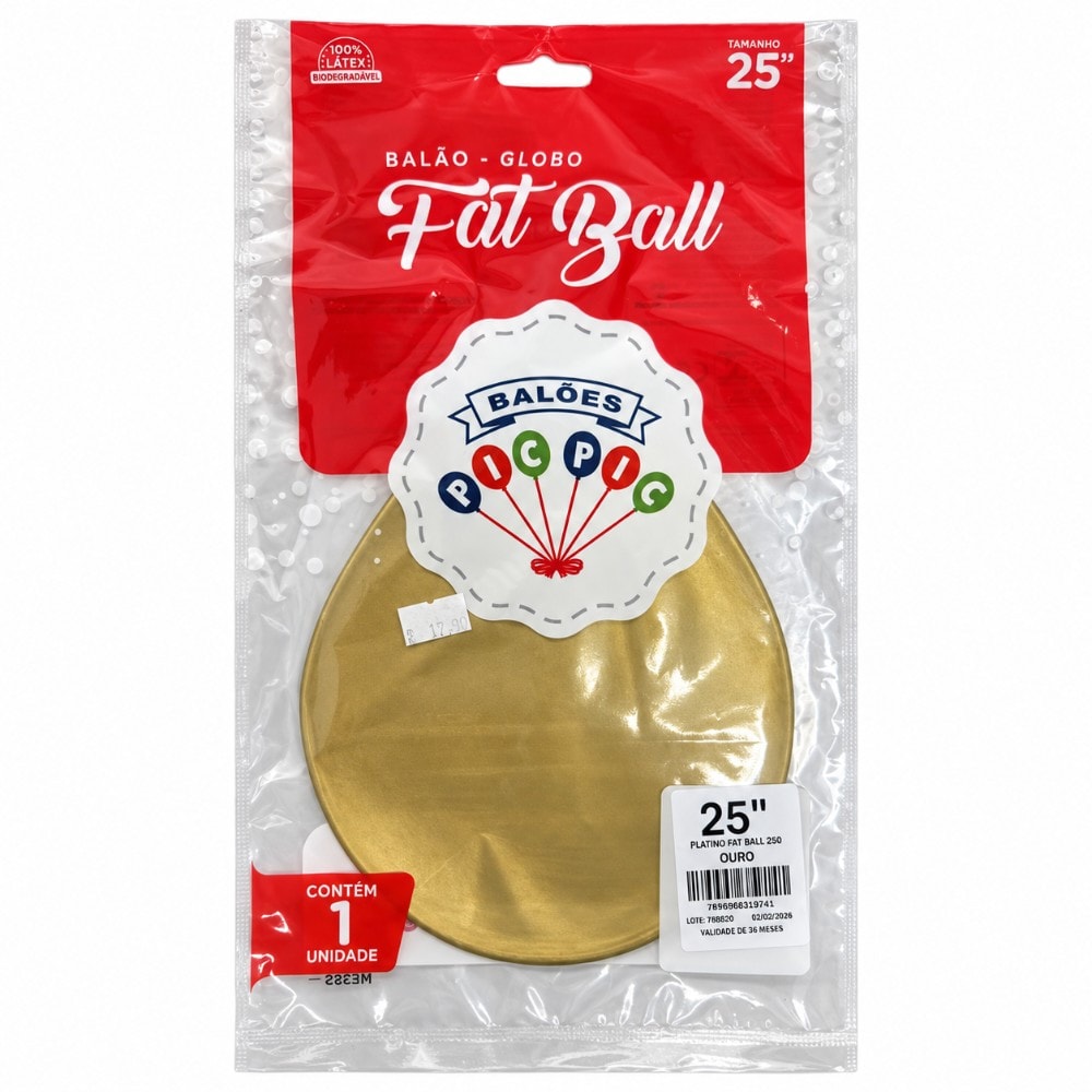 Balão Fat Ball 250P Platino Ouro C/1