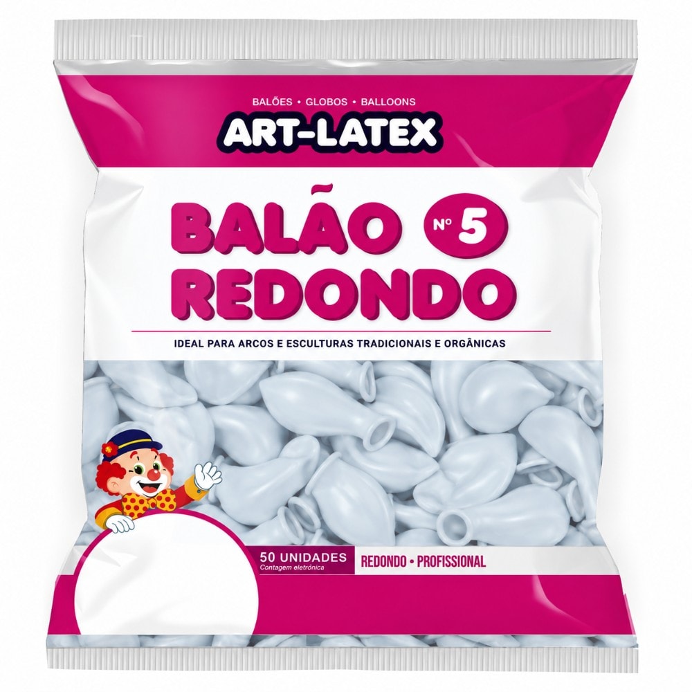 Balão Número 5 Liso C/50 Cristal