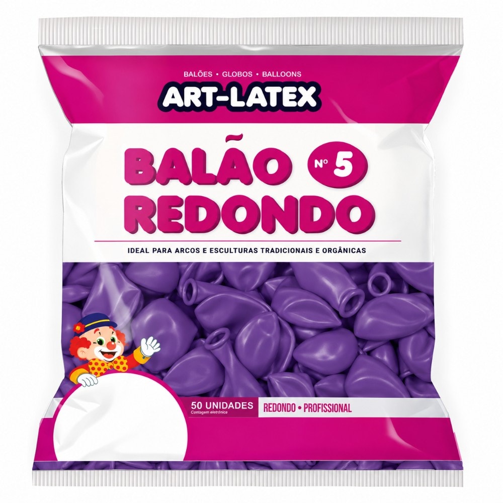Balão Número 05 Liso C/50 Roxo