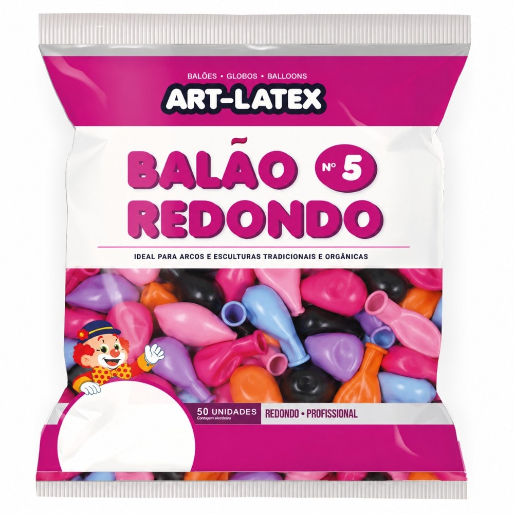 Balão Número 5 Liso C/50 Sortido