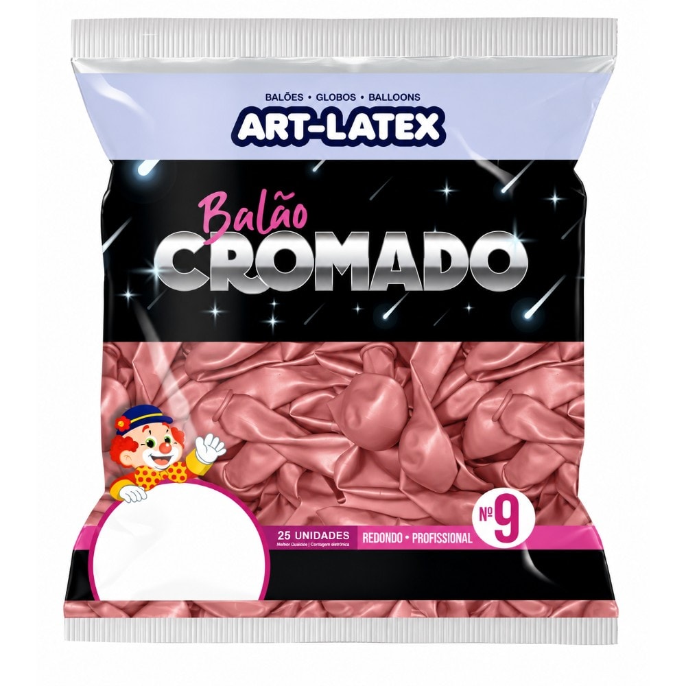 Balão Cromado Rose Gold Número 9 C/25