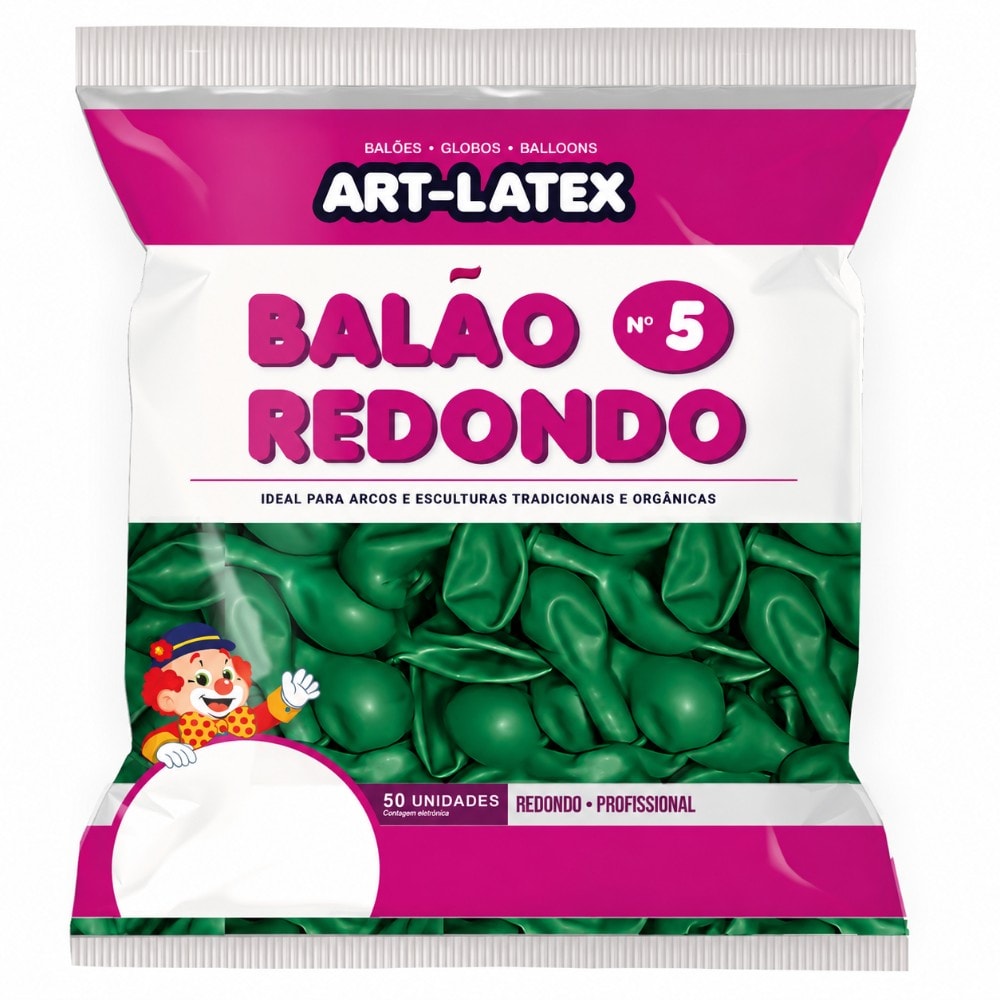 Balão Liso Número 5 C/50 Verde Escuro