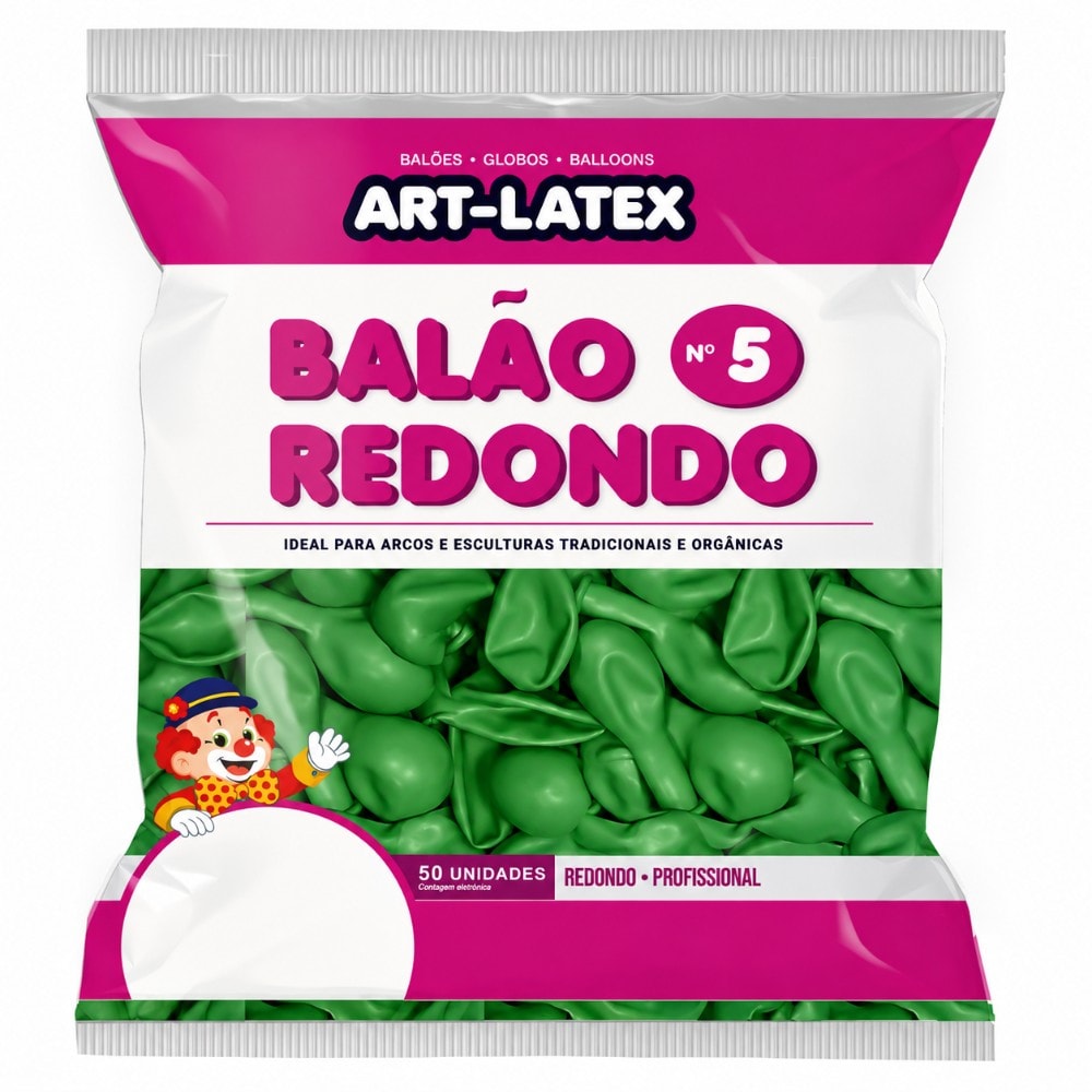 Balão Liso Número 5 C/50 Verde Claro