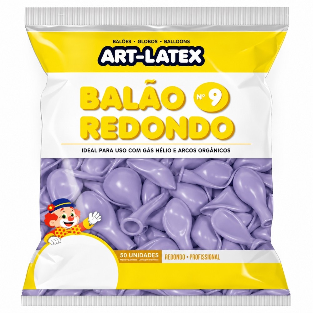 Balão Liso Número 9 Sorvete Uva C/50
