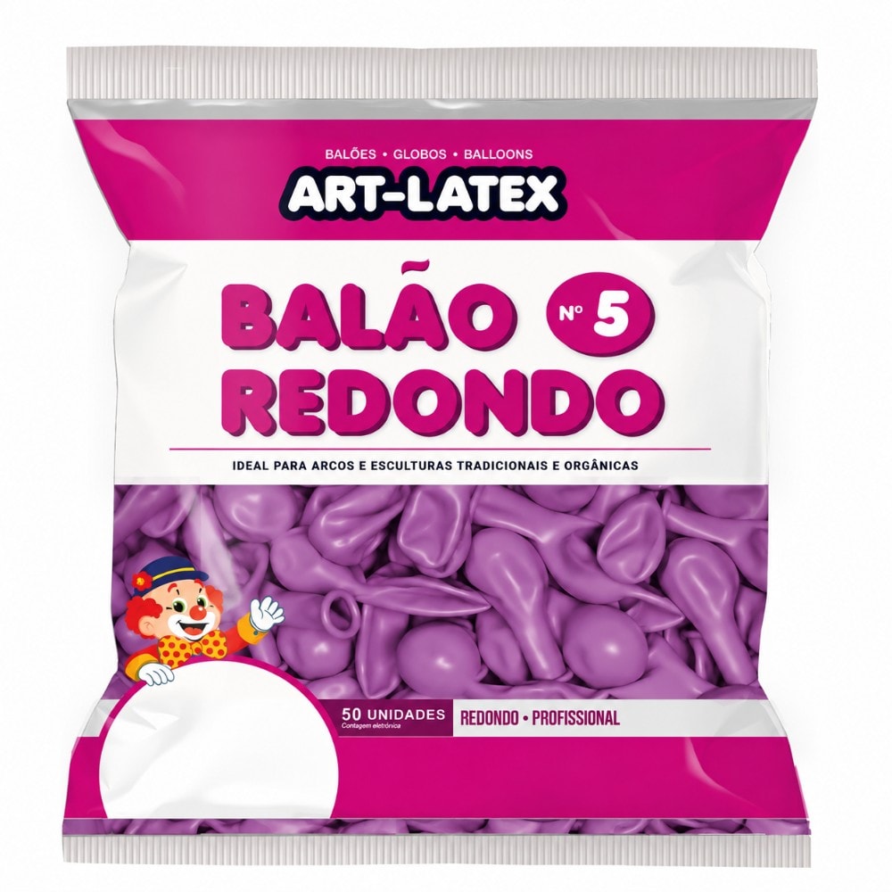 Balão Número 5 Liso C/50 Orquídea
