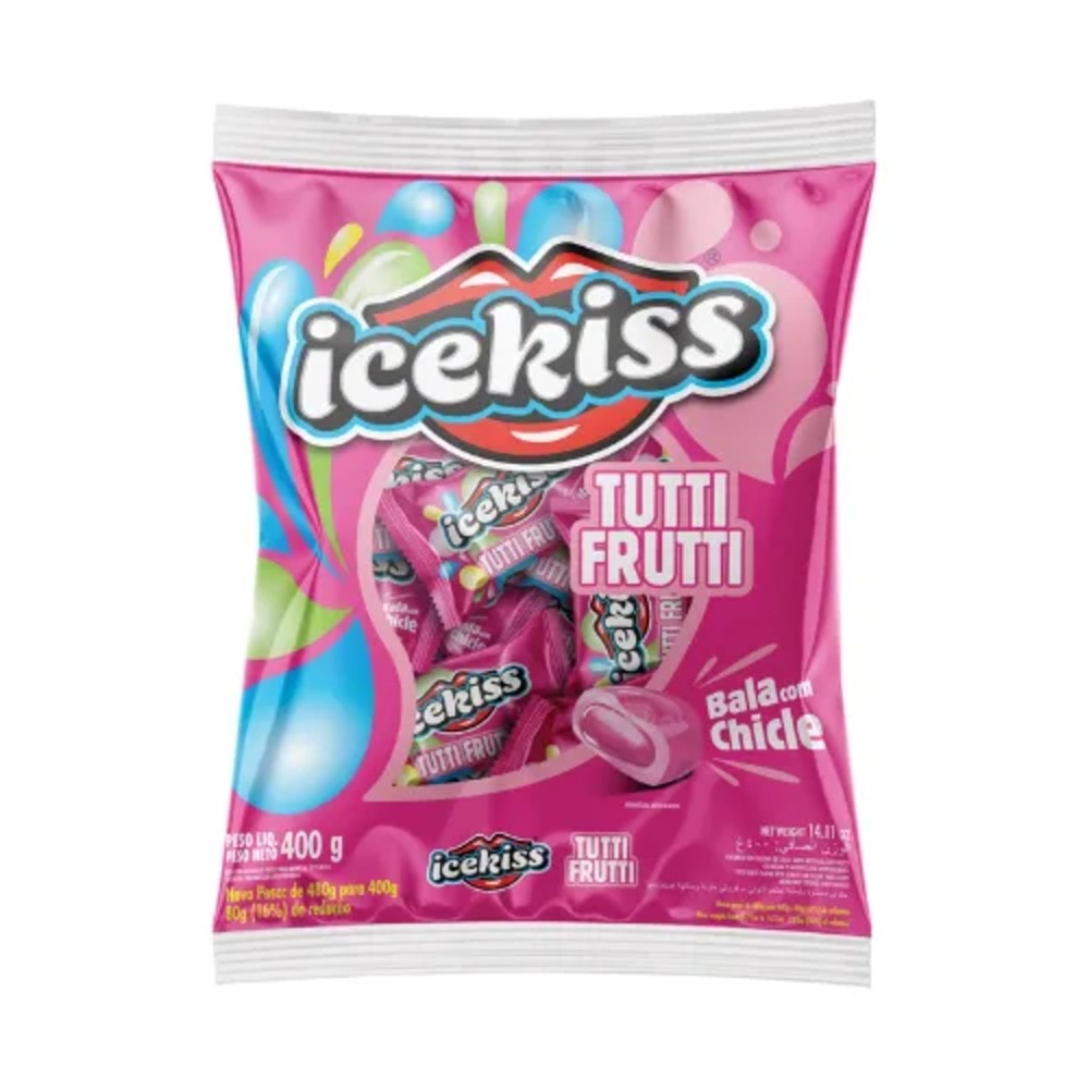 Bala Dura Icekiss Chicle Tutti Frutti 400g