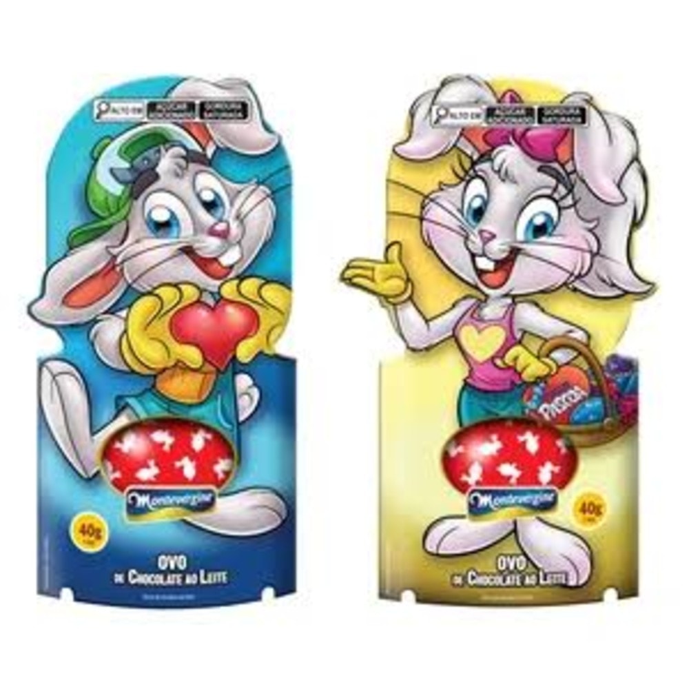 Coelhinha e Coelhinho Ovo Chocolate ao Leite 40g