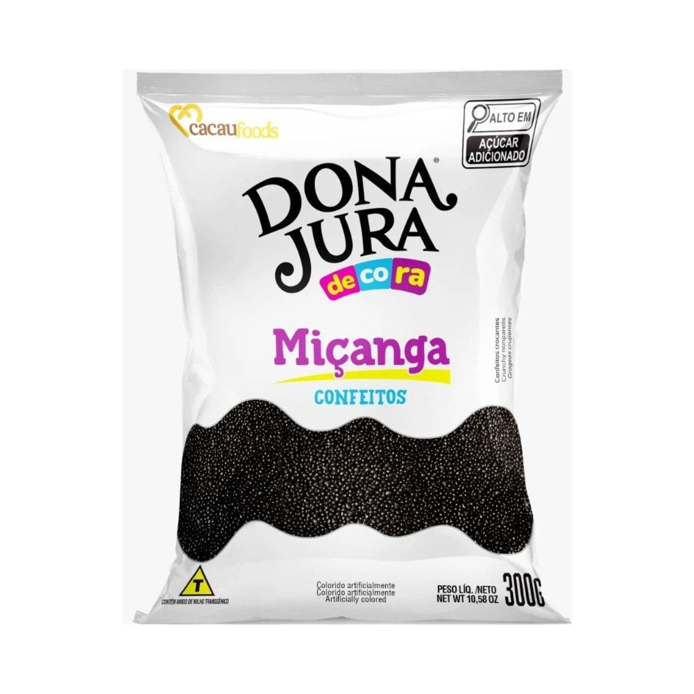 Confeito Micanga 300G Preto Cacau