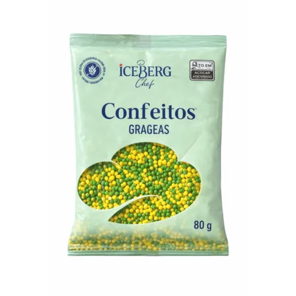 Confeito Micanga 80Gr Verde/Amarelo