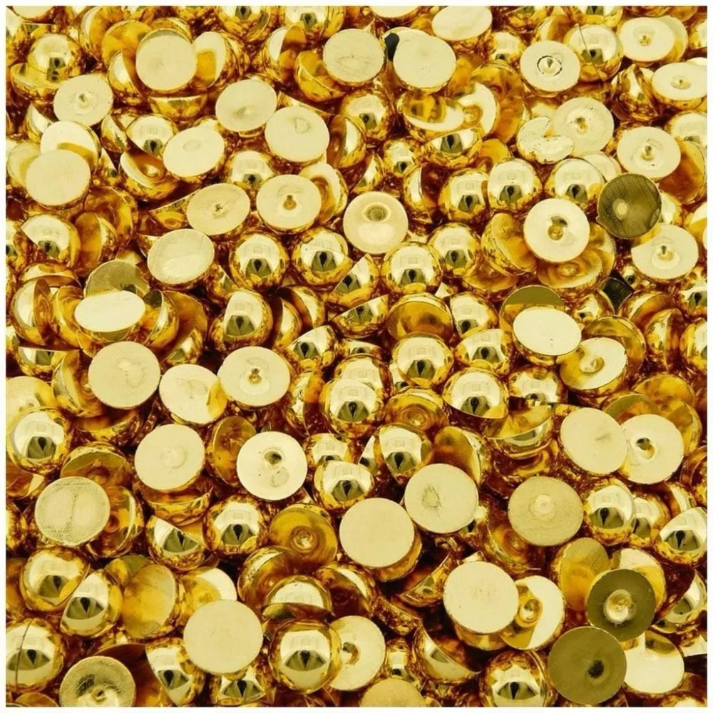 Adesivo Meia Perola 5Mm Irizado Ouro