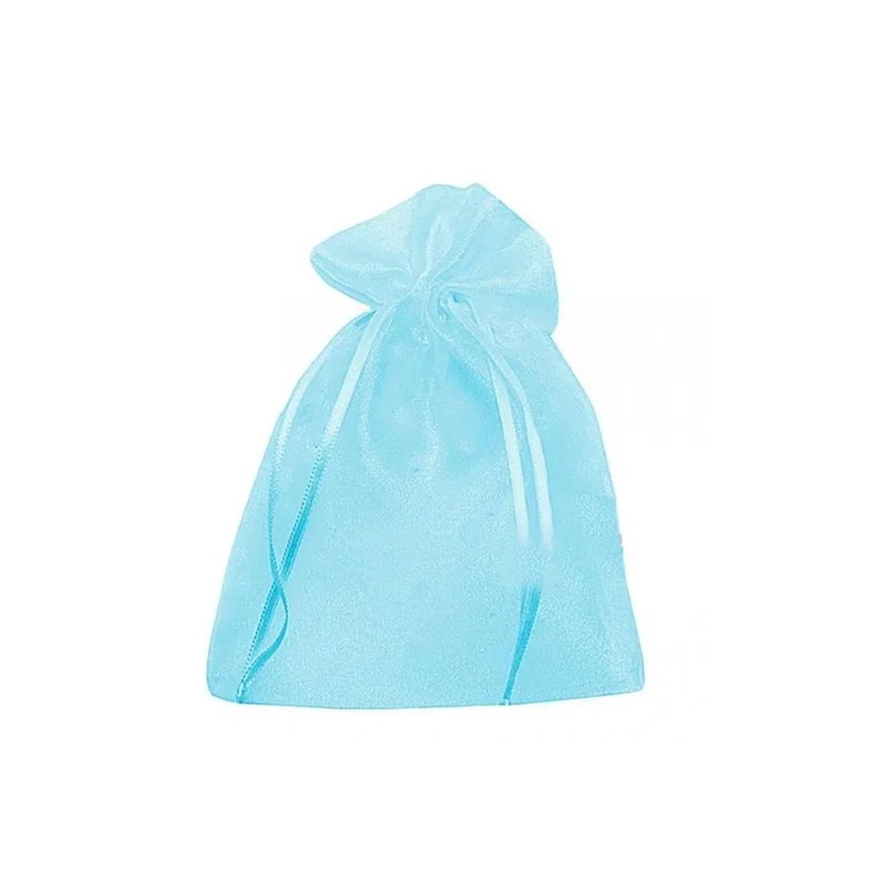 Saquinho Organza 12X15Cm Azul Claro C/10