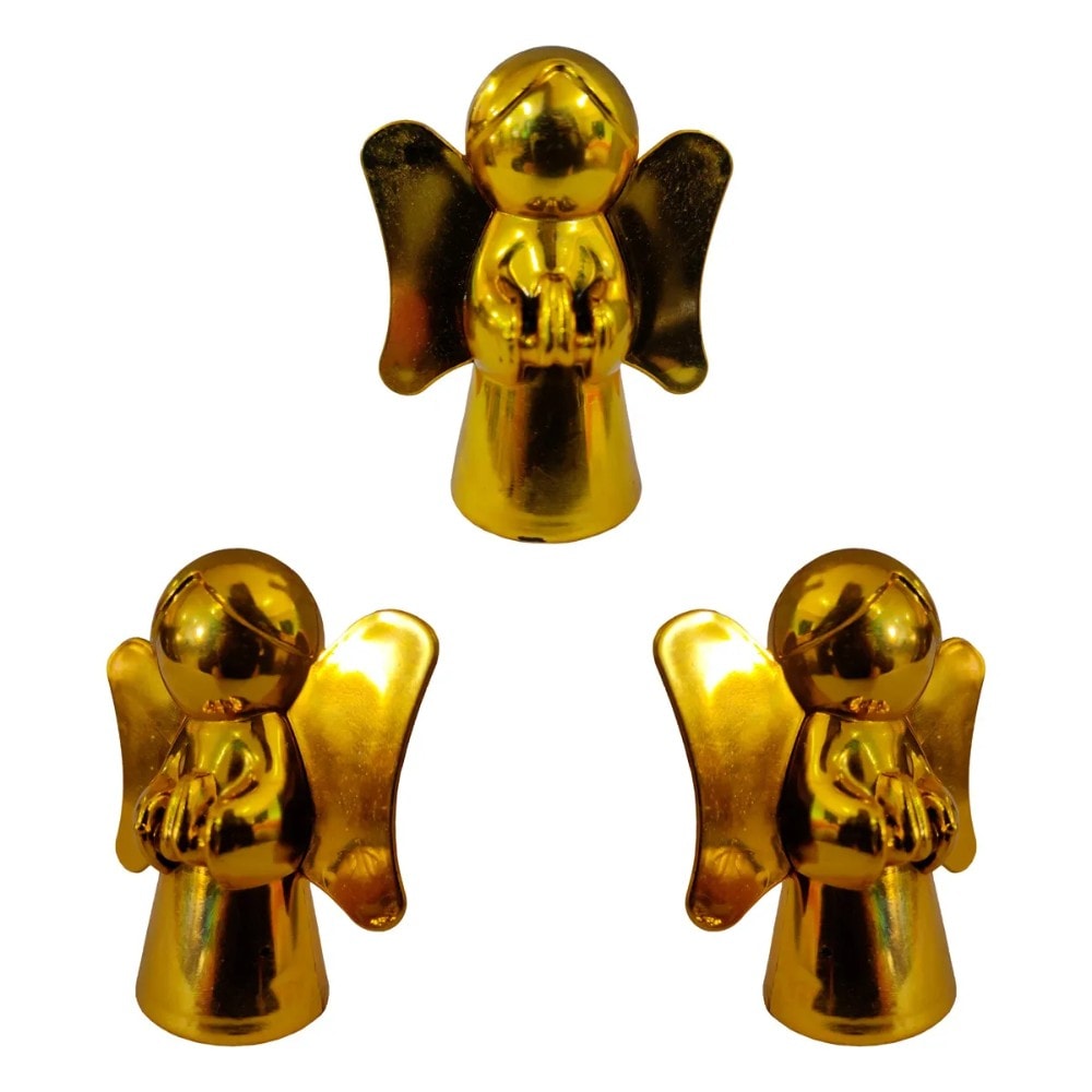 Caixinha Plastica Anjo Dourado C/12