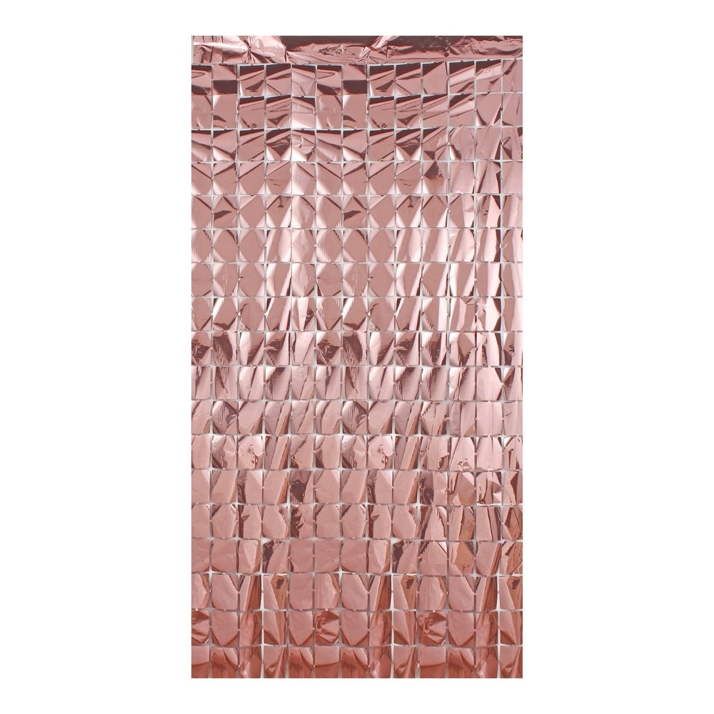 Cortina Metalizada Quadrada 1X2 Ouro Rose