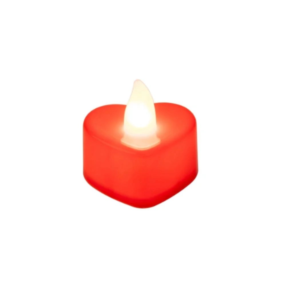 Vela Led Coracao Vermelho 3,7X3,7Cm C/24