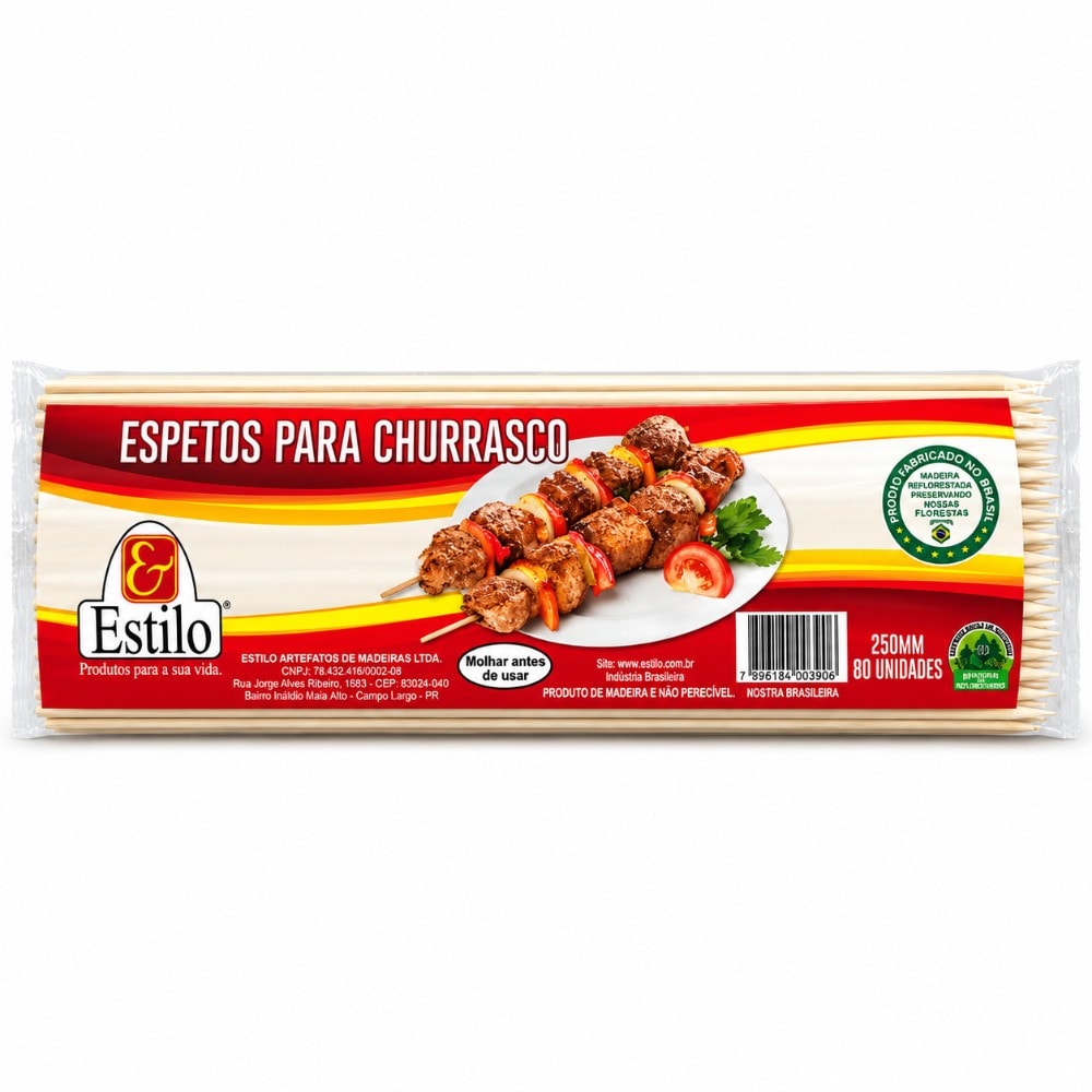 Espeto de Madeira 18cm C/80