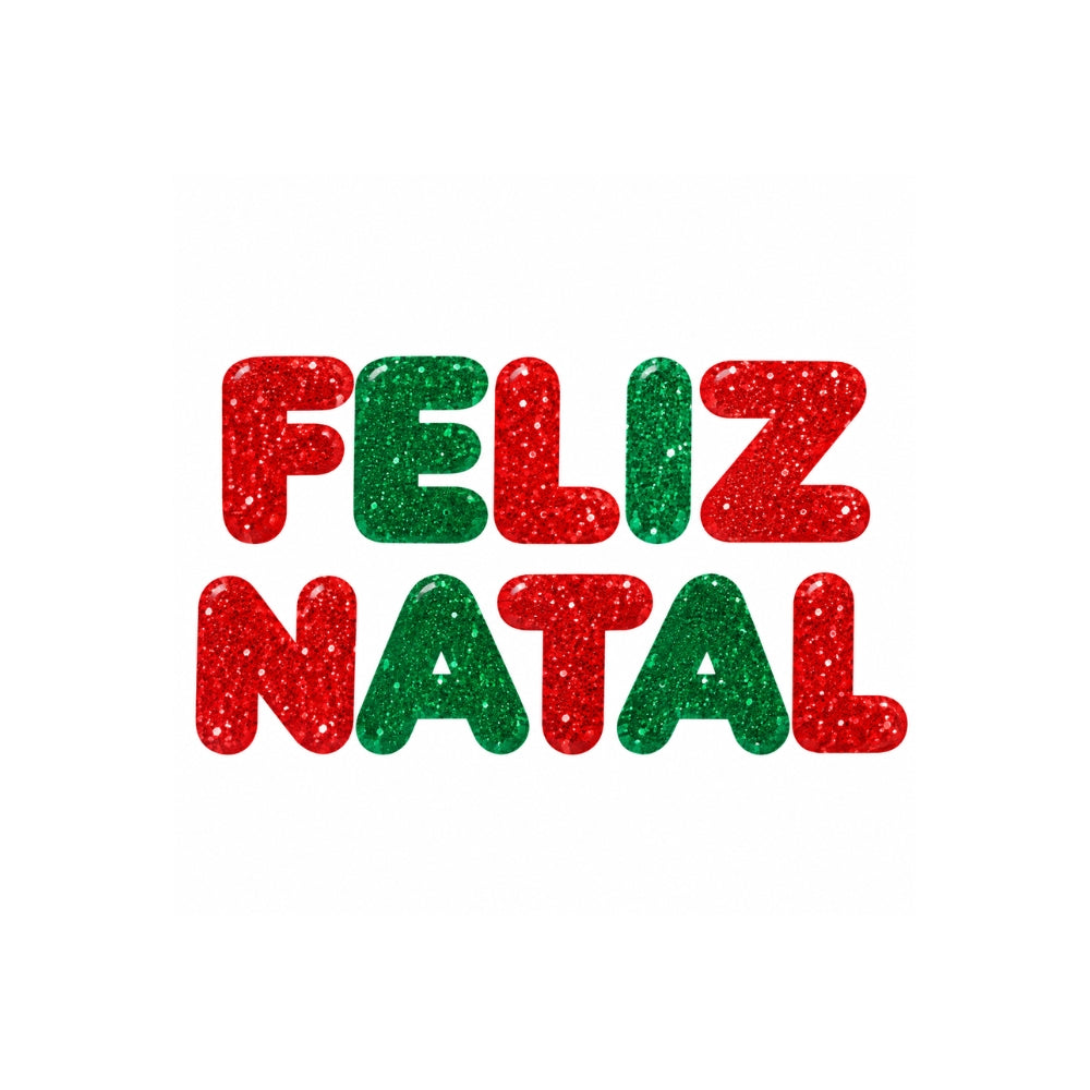 Letreiro de EVA Feliz Natal Glitter 9x13cm