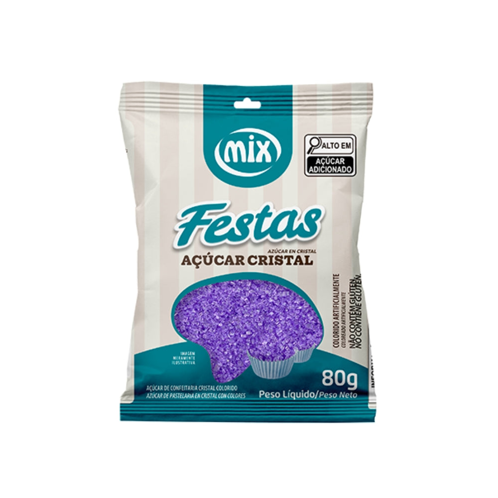Açúcar Cristal 80g Violeta Mix