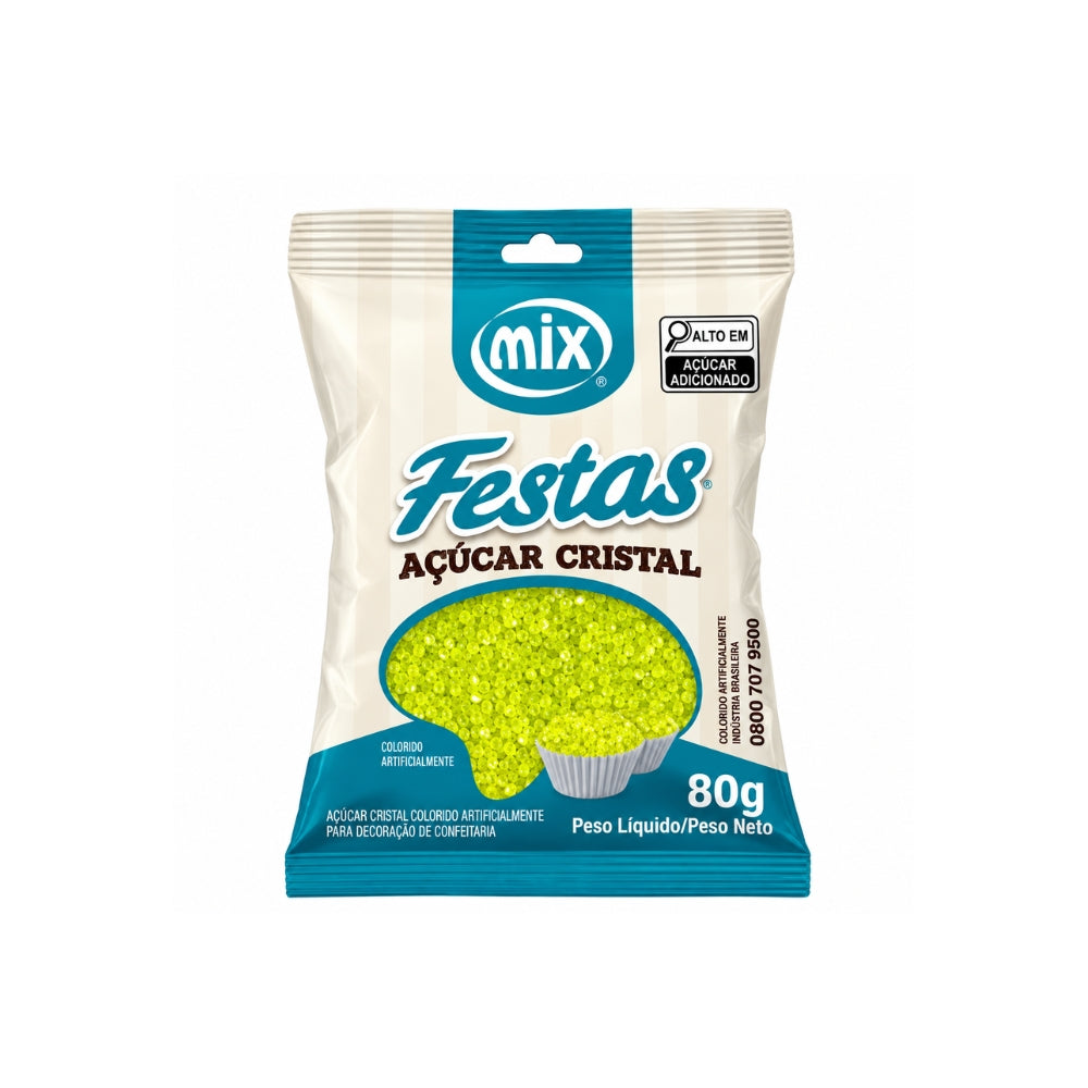 Açúcar Cristal 80g Verde Limão Mix