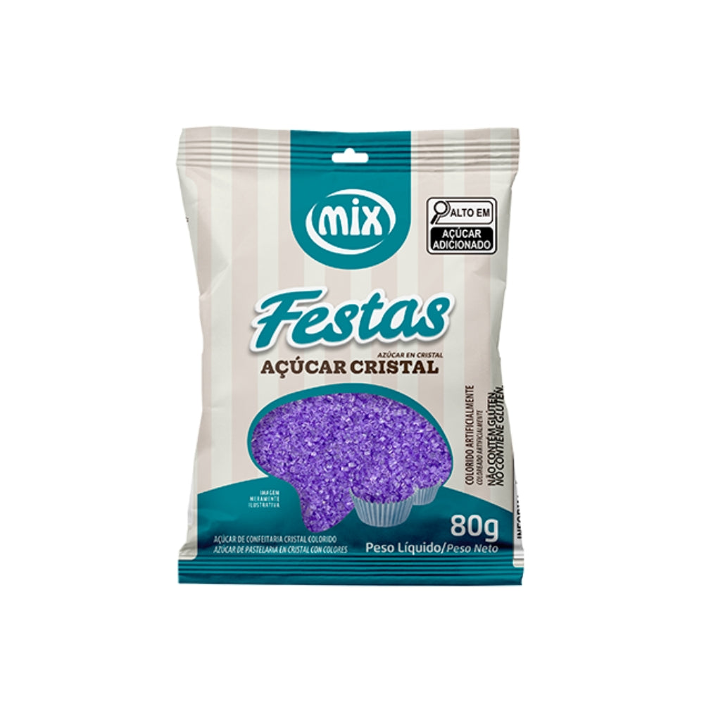 Açúcar Cristal 80g Roxo Mix