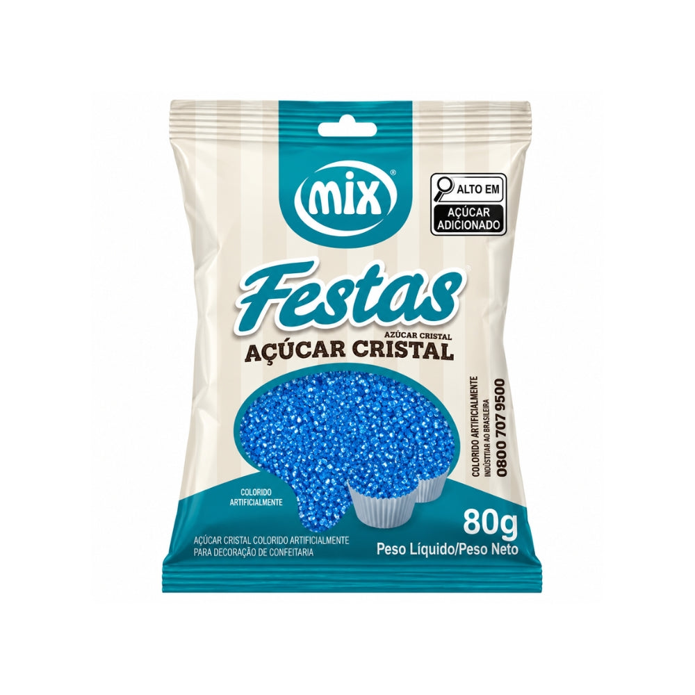 Açúcar Cristal 80g Azul Jeans Mix