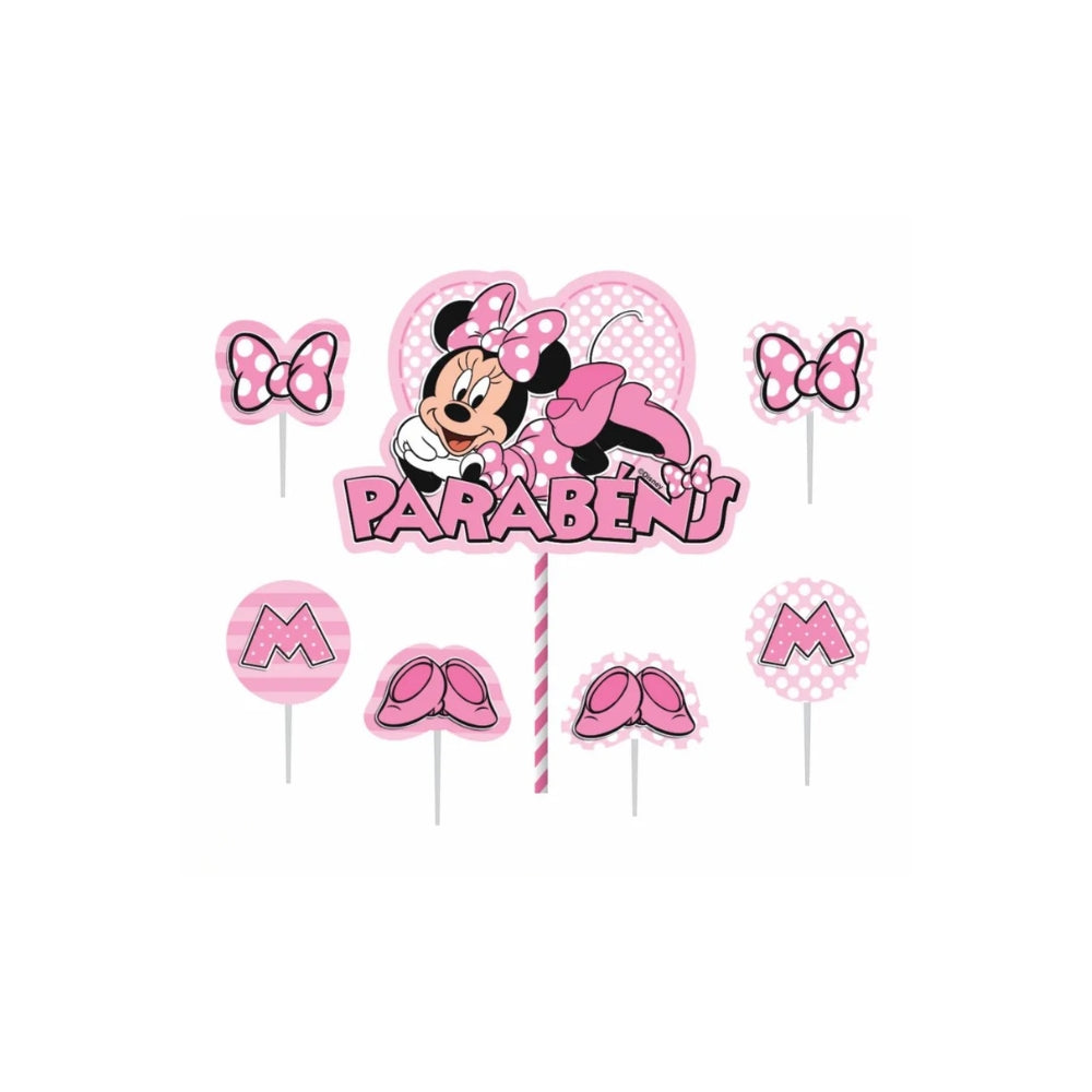 Topo de Bolo Imp Minnie Rosa C/5