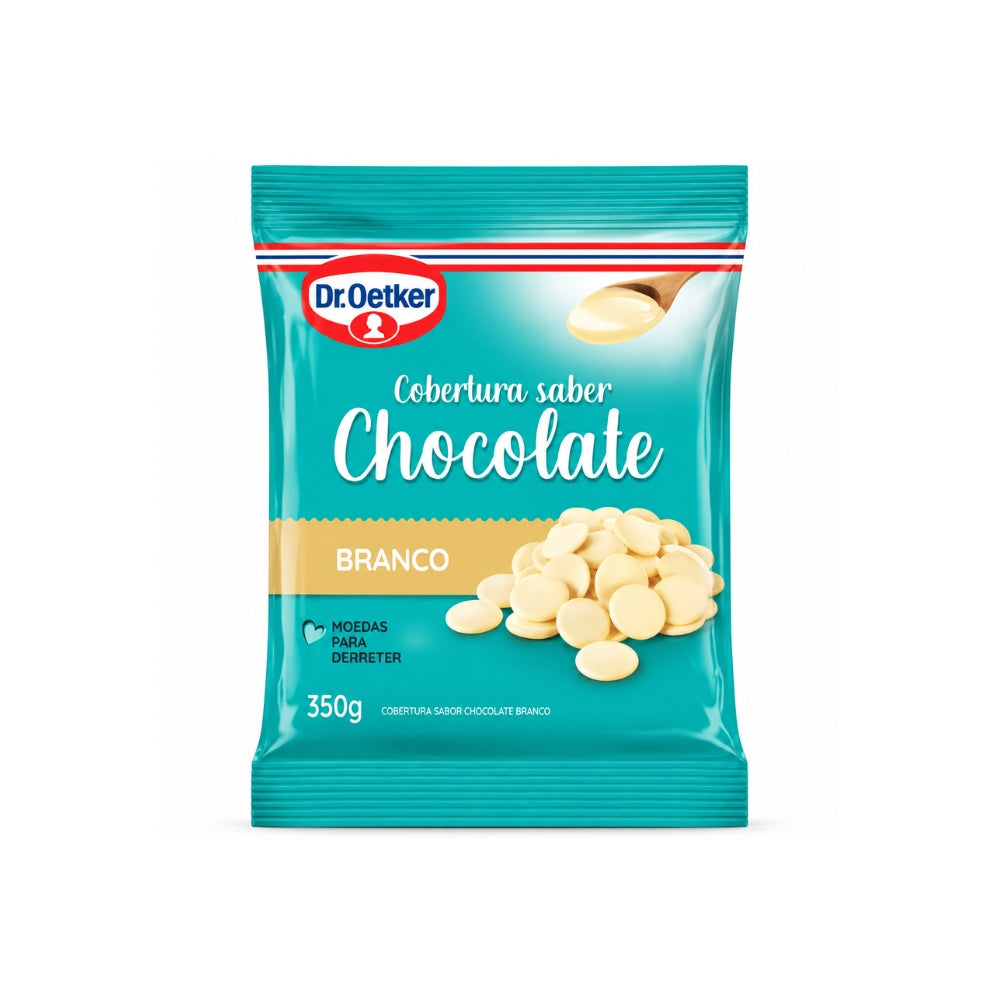 Cobertura em Moedas de Chocolate Branco 350g