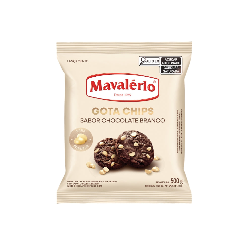 Gotas de Chocolate Branco 500g Mavalerio