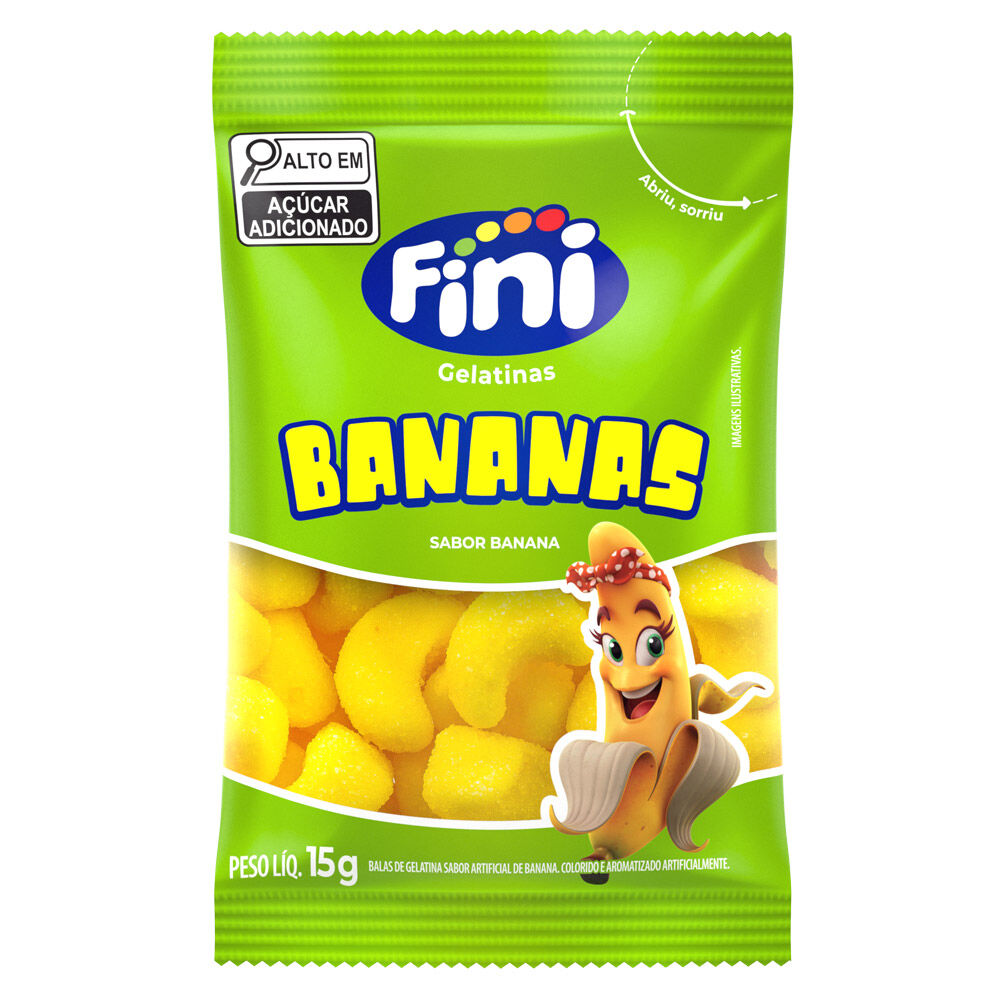 Bala de Gelatina Fini Bananas C/12 de 15g