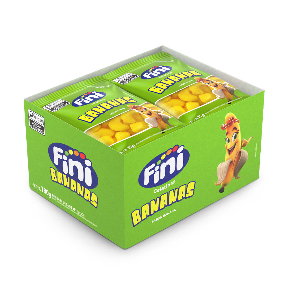 Bala de Gelatina Fini Bananas C/12 de 15g