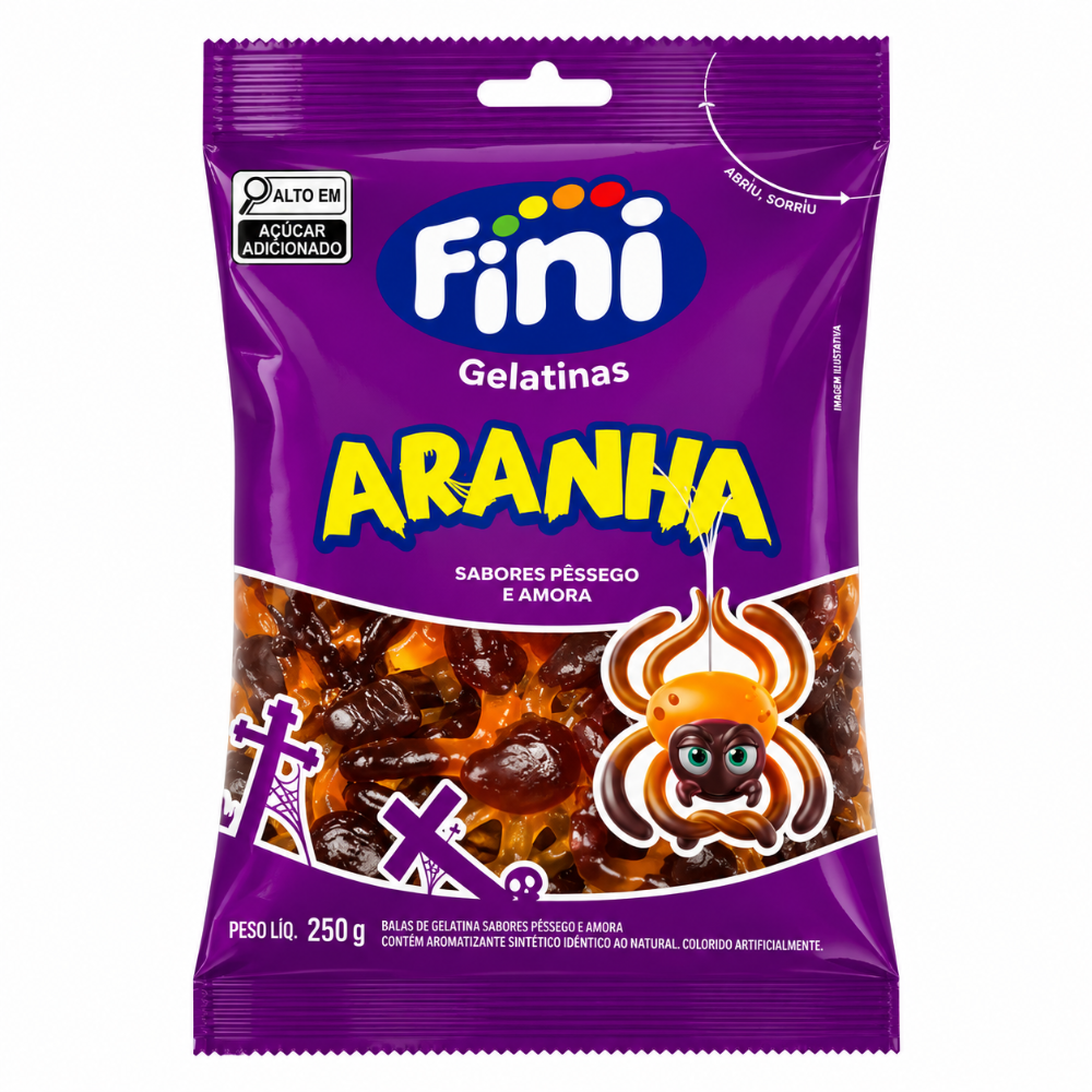 Bala de Gelatina Fini Aranha 250g