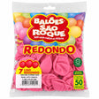 Balão Sao Roque Redondo Número 07 Rosa Tutti Fruti C/50