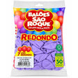 Balão Sao Roque Redondo Lilás Baby Número 7 C/50