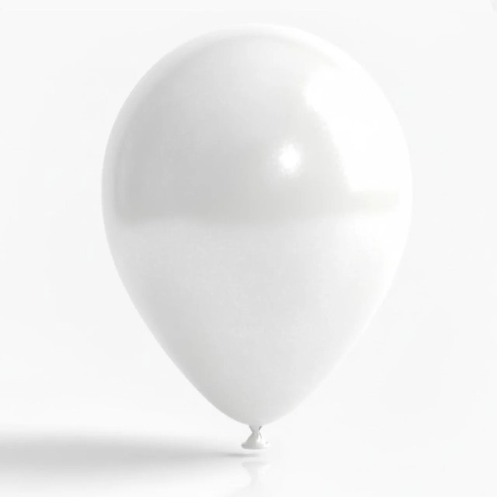 Balão Número 05 Perolizado Branco C/50