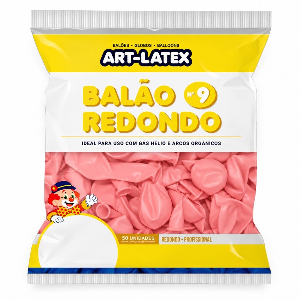 Balão Número 9 Liso C/50 Rose