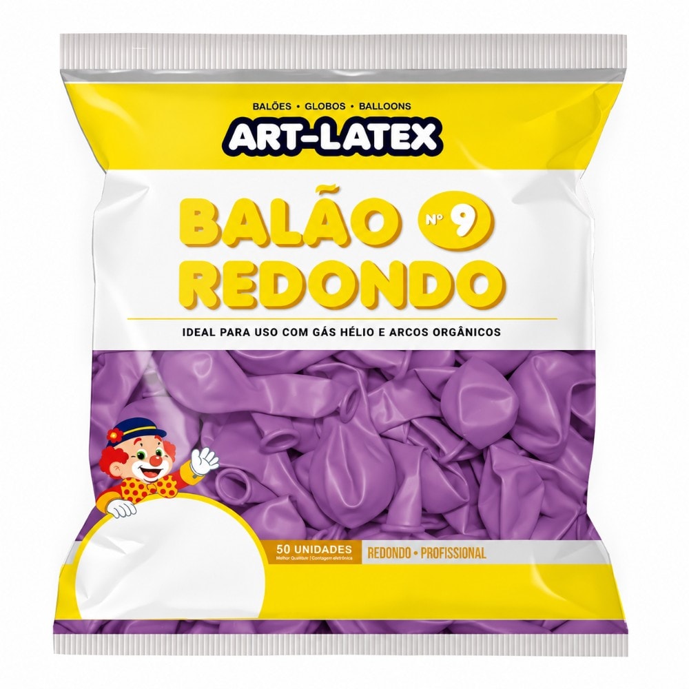 Balão Número 9 Liso C/50 Orquídea
