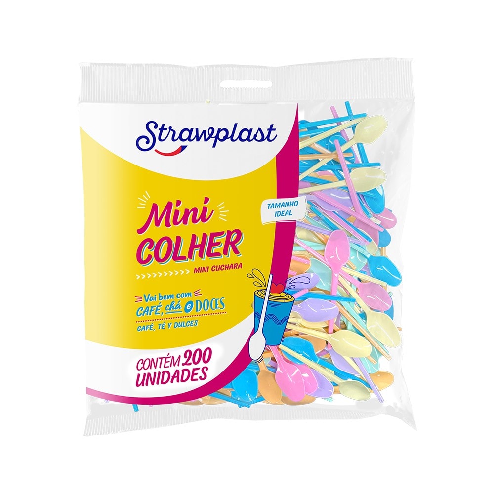 Mini Colher Mista Candy C/200 Straw