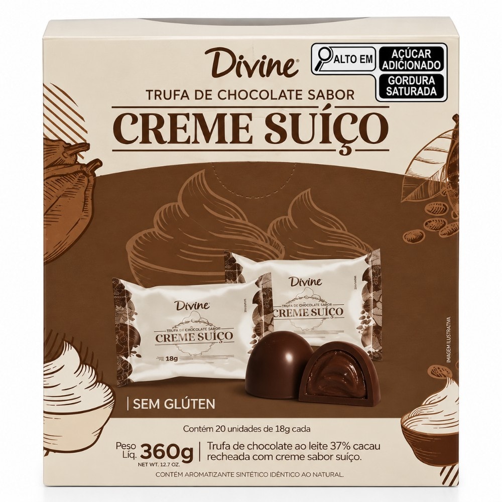 Trufa Divine 20X18G Creme Suico