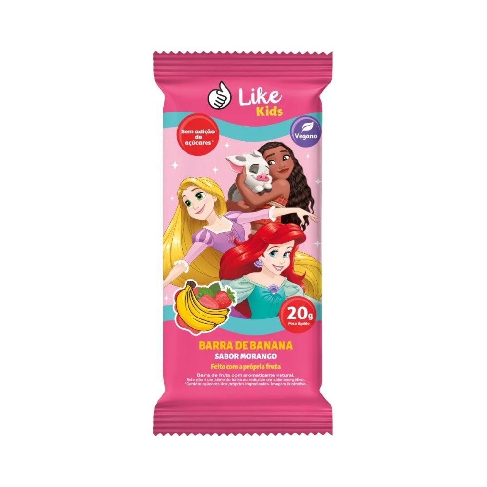 Barrinha Like Kids Princesa Banana Morango 20G