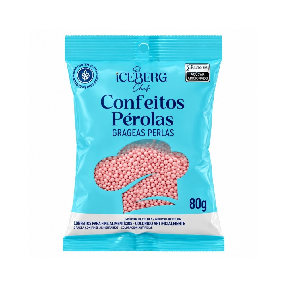 Confeito Micanga 80Gr Perolado Rosa