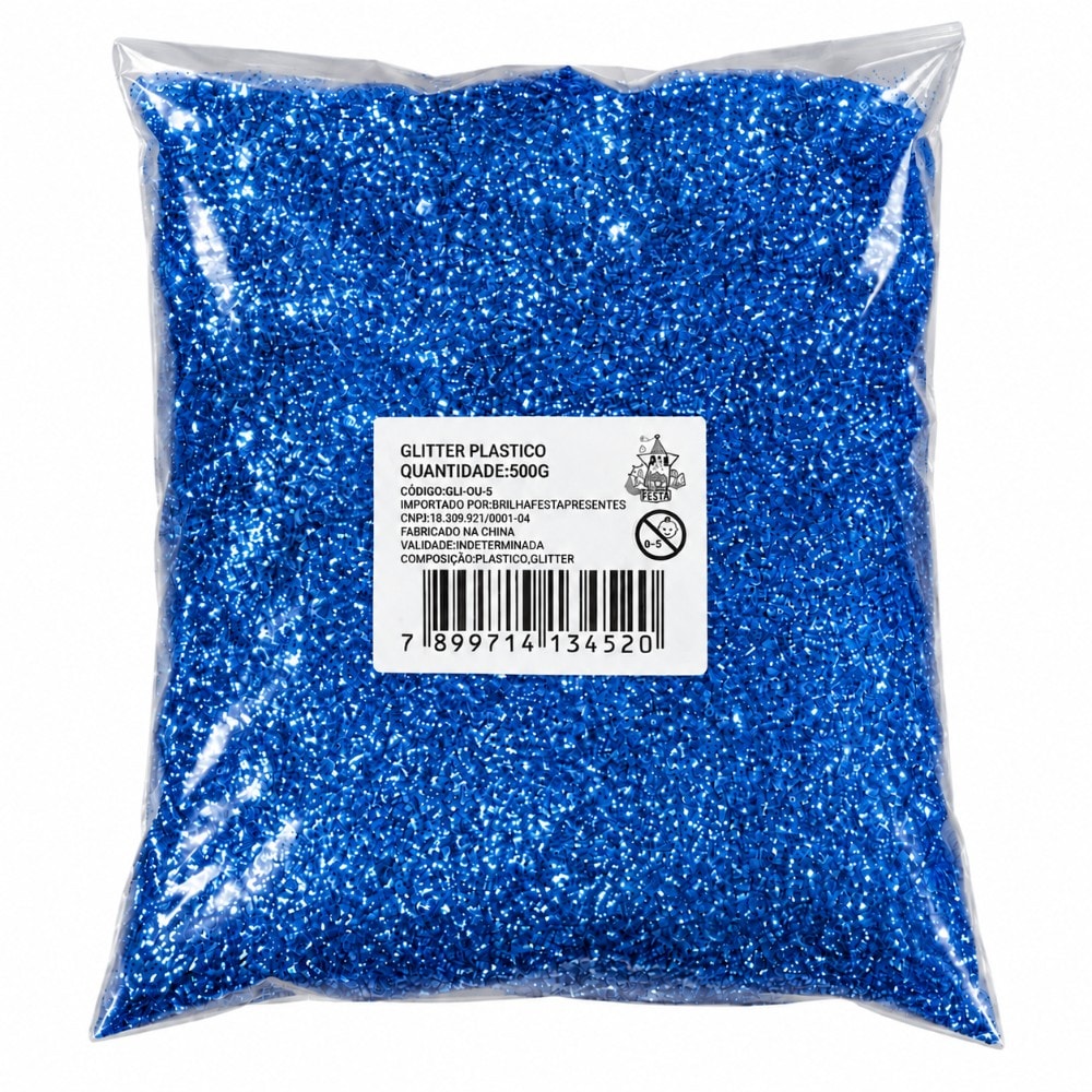 Glitter Pvc Fino 500G Met Azul Escuro