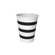 Copo Papel 250Ml Listrado Branco/Preto C/10